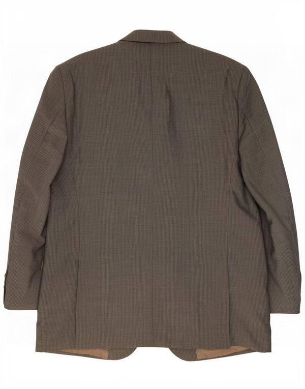 Jaqueta Blazer masculina de 3 botões Massimo Dutti EU 56 XL Lã listrada cinza