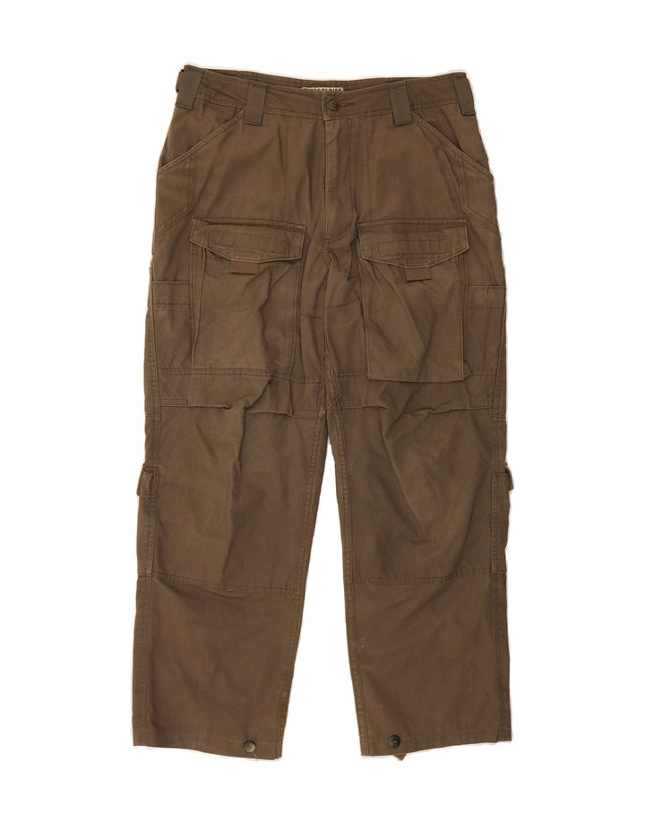FREE SOLDIER Mens Straight Cargo Trousers W34 L27 Brown Cotton Vintage Free Soldier and Second-Hand Free Soldier from Messina Hembry 