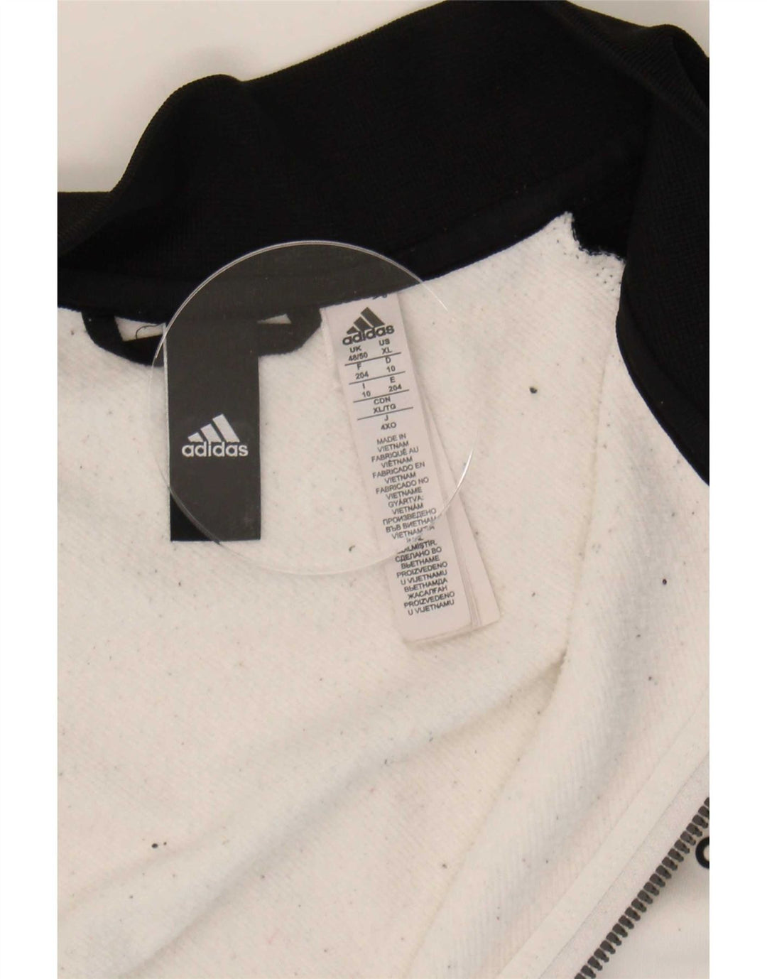 Adidas Mens Tracksuit Top Jacket UK 48/50 XL Branco Colourblock Poliéster