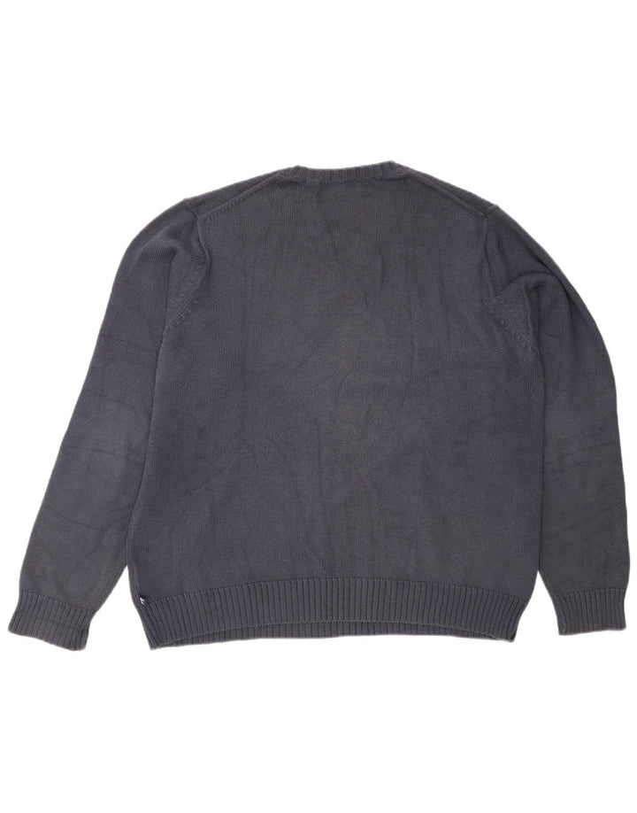 Suéter masculino Marks & Spencer Blue Harbor com decote em V azul marinho médio