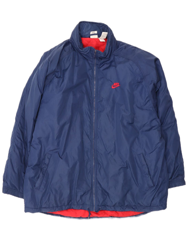 Jaqueta corta-vento masculina Nike UK 42 XL azul marinho nylon