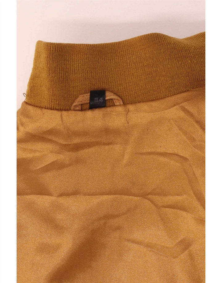 Jaqueta bomber masculina vintage de camurça IT 54 2XL bege