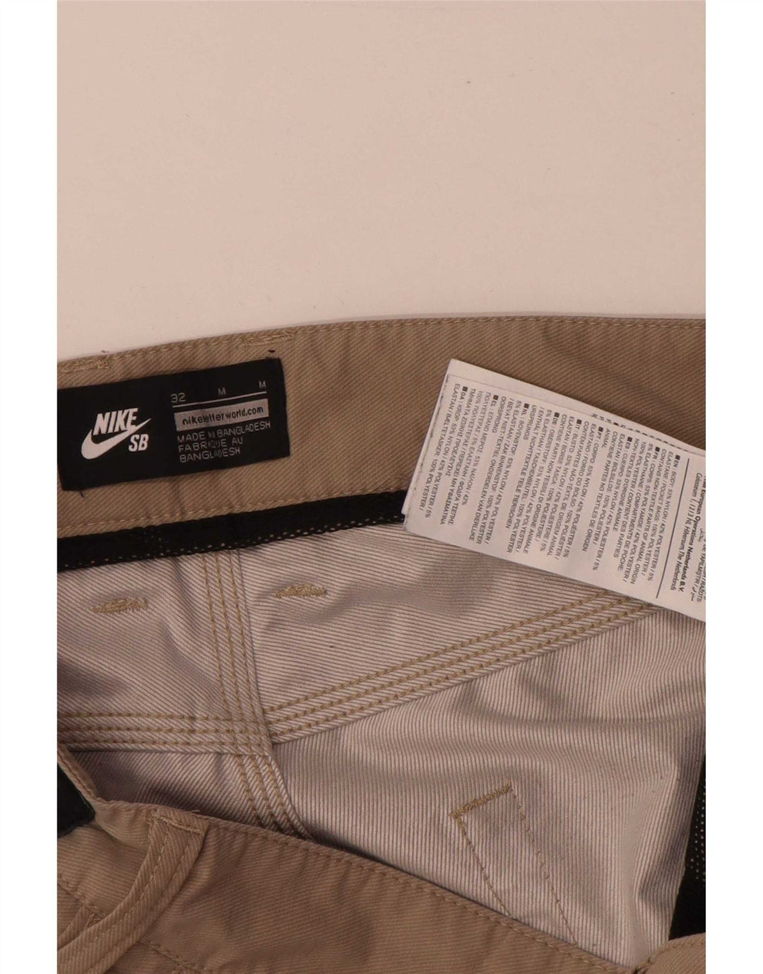 Shorts casuais masculinos Nike Regular W32 médio bege nylon