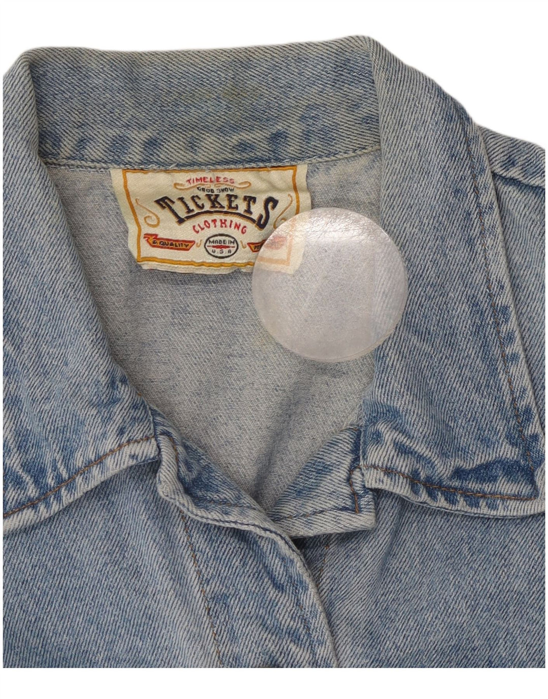 Colete jeans VINTAGE para meninas 9-10 anos algodão azul