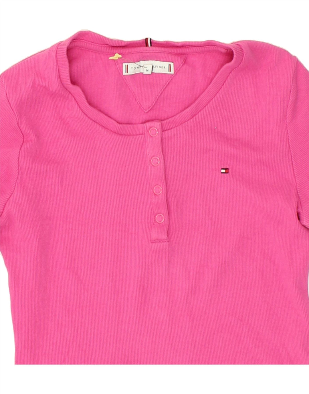 TOMMY HILFIGER Girls Bodysuit 13-14 Years Pink Cotton Vintage Tommy Hilfiger and Second-Hand Tommy Hilfiger from Messina Hembry 