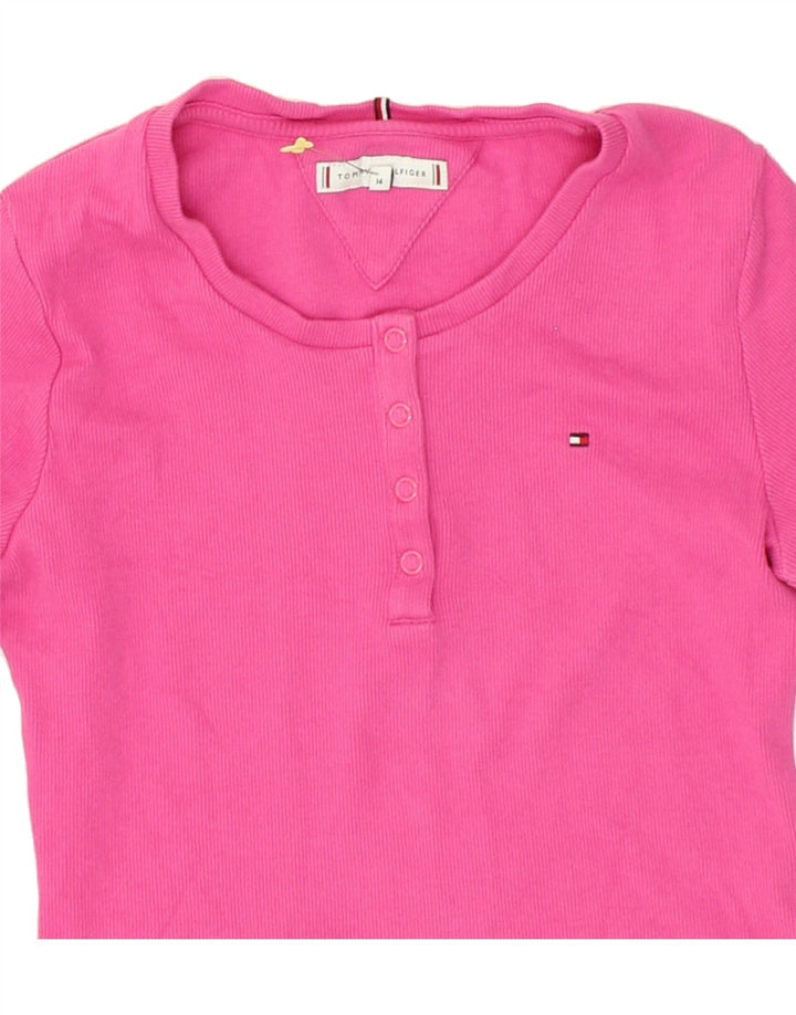 TOMMY HILFIGER Girls Bodysuit 13-14 Years Pink Cotton Vintage Tommy Hilfiger and Second-Hand Tommy Hilfiger from Messina Hembry 