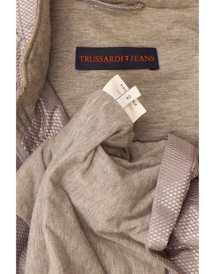 Jaqueta utilitária feminina Trussardi Jeans IT 40 poliéster cinza pequeno