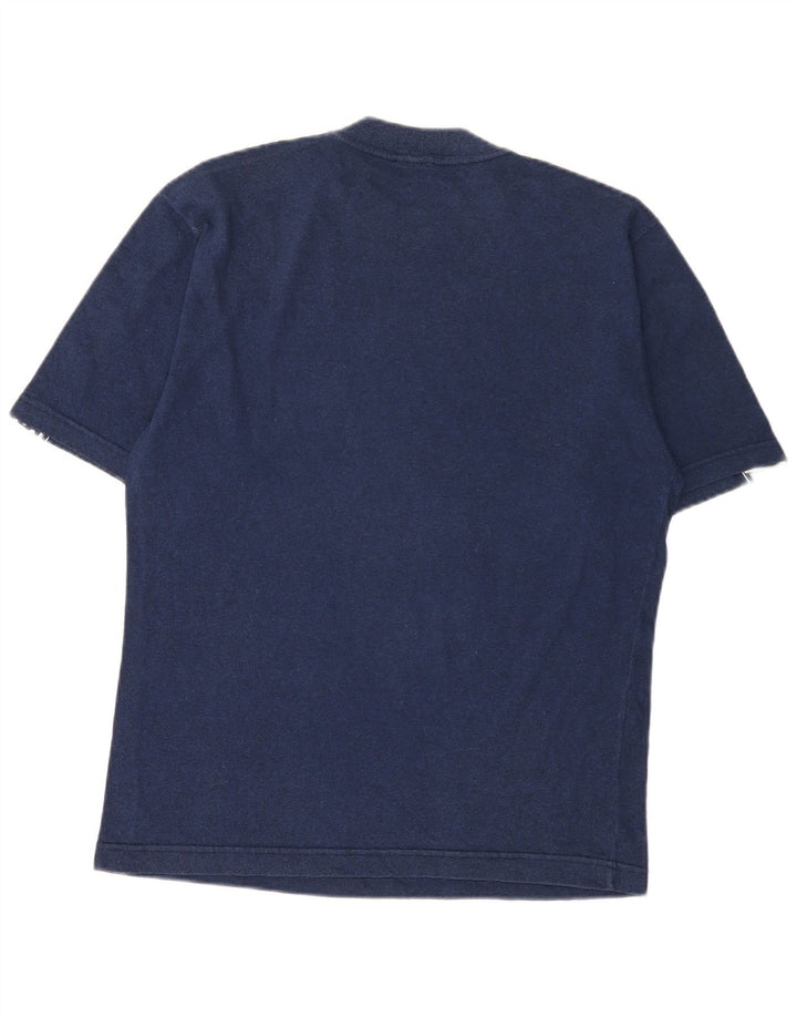 Camiseta gráfica masculina ASICS Top médio azul marinho algodão colorblock