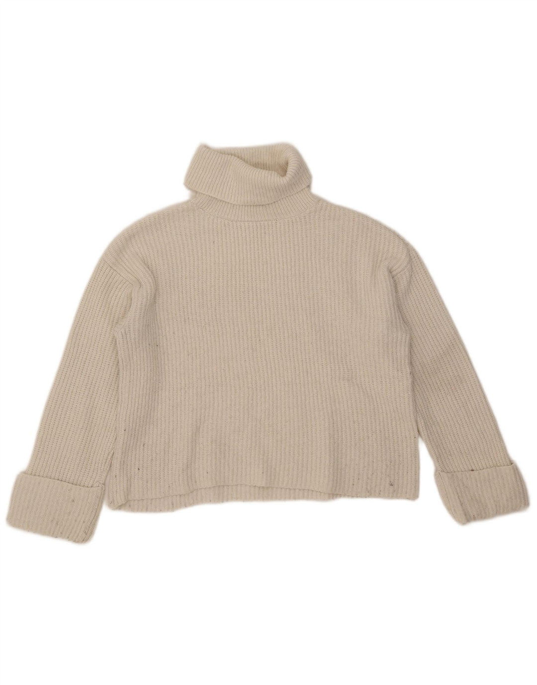 Suéter feminino Marks & Spencer com gola redonda e gola redonda Reino Unido 14 médio branco