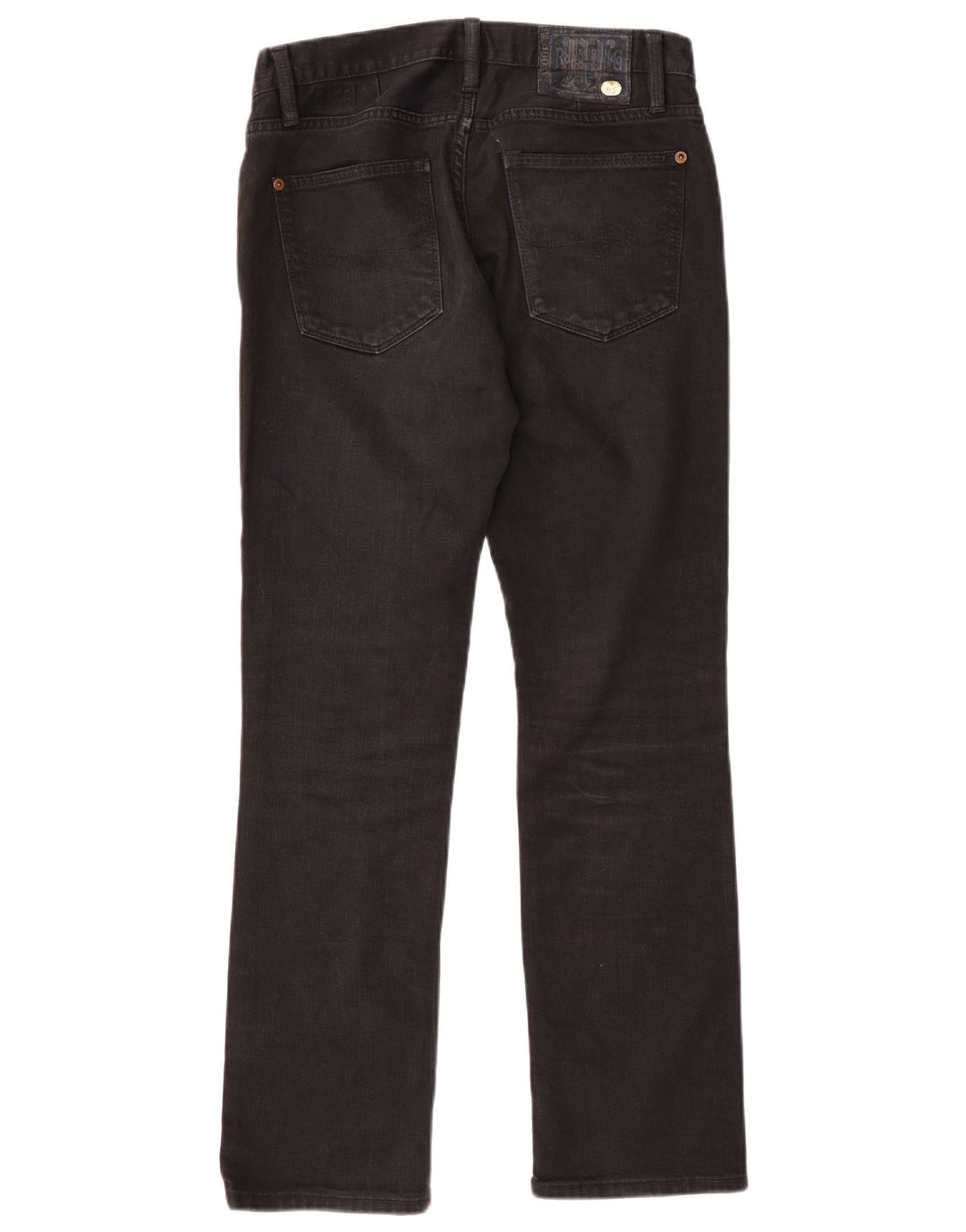 Jeans retos femininos Ralph Lauren W30 L30 algodão preto