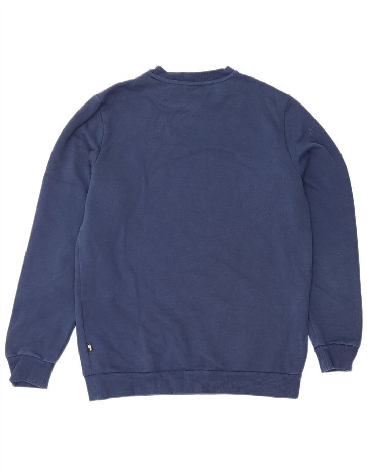 Puma masculino gráfico moletom jumper pequeno algodão azul marinho