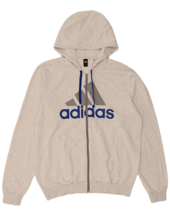 Suéter masculino Adidas com capuz e zíper gráfico médio off white manchado