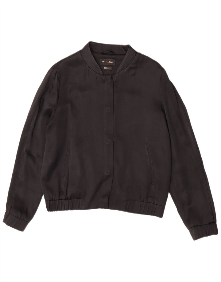 Jaqueta bomber feminina Massimo Dutti UK 38 acetato preto médio