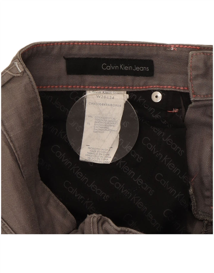 Calça Jeans Calvin Klein Feminina Slim W28 L34 Cinza Algodão