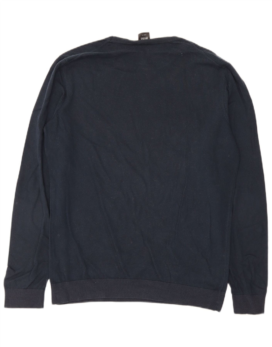 Suéter masculino Hugo Boss com gola redonda grande azul marinho