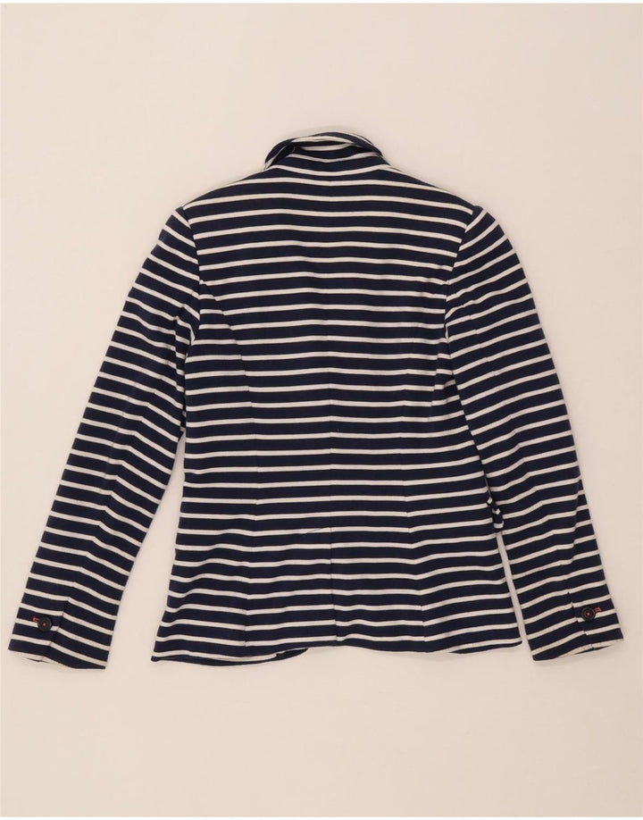 Jaqueta blazer feminina Joules com 1 botão Reino Unido 6 XS azul marinho poliéster listrado