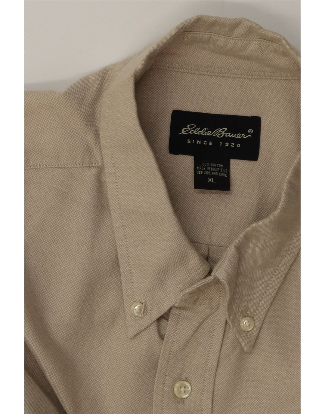 Camisa masculina EDDIE BAUER XL algodão bege