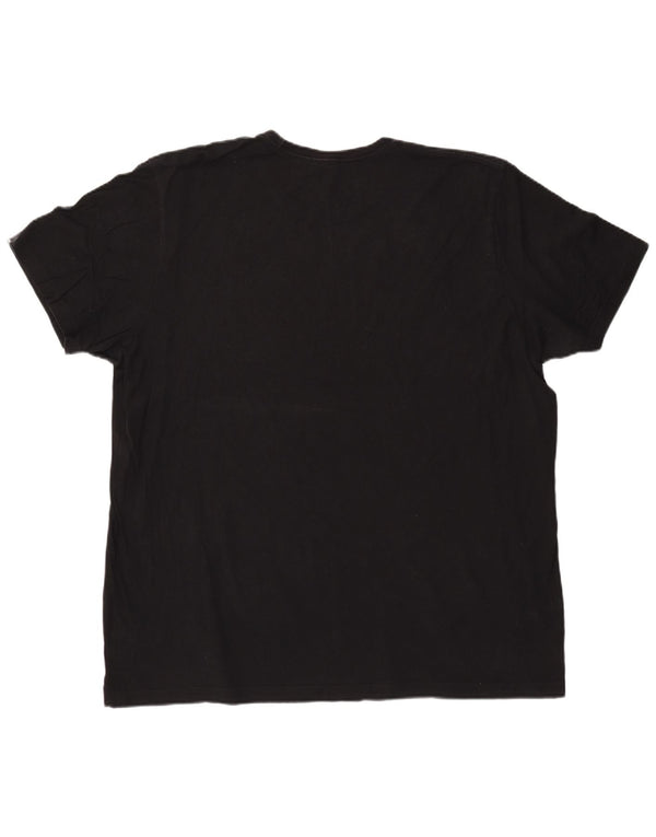 ADIDAS Mens Graphic T-Shirt Top 2XL Algodão Preto
