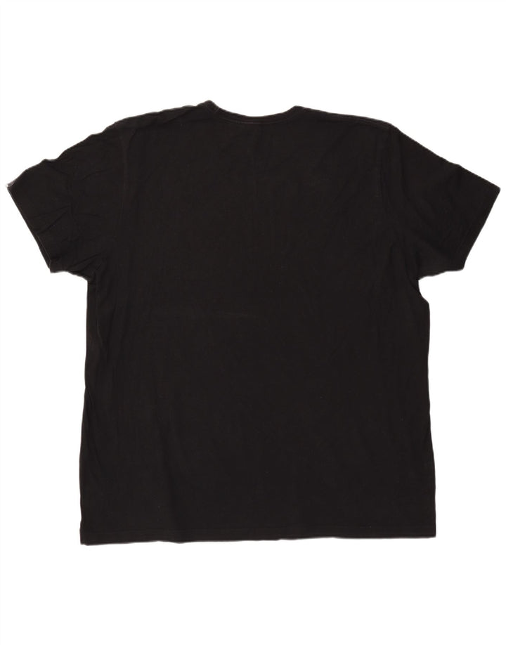 ADIDAS Mens Graphic T-Shirt Top 2XL Algodão Preto
