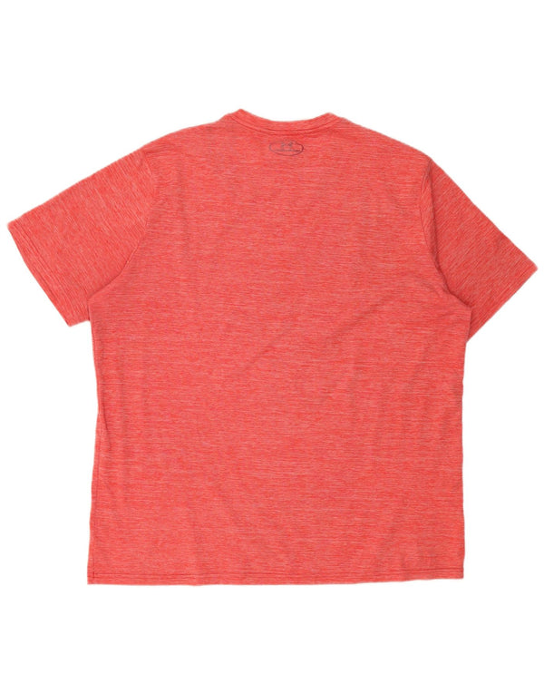 Camiseta masculina Under Armour Heat Gear Top 2XL poliéster manchado vermelho