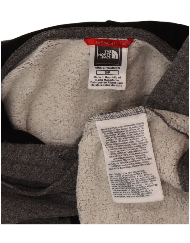 Suéter com capuz gráfico masculino The North Face pequeno algodão cinza