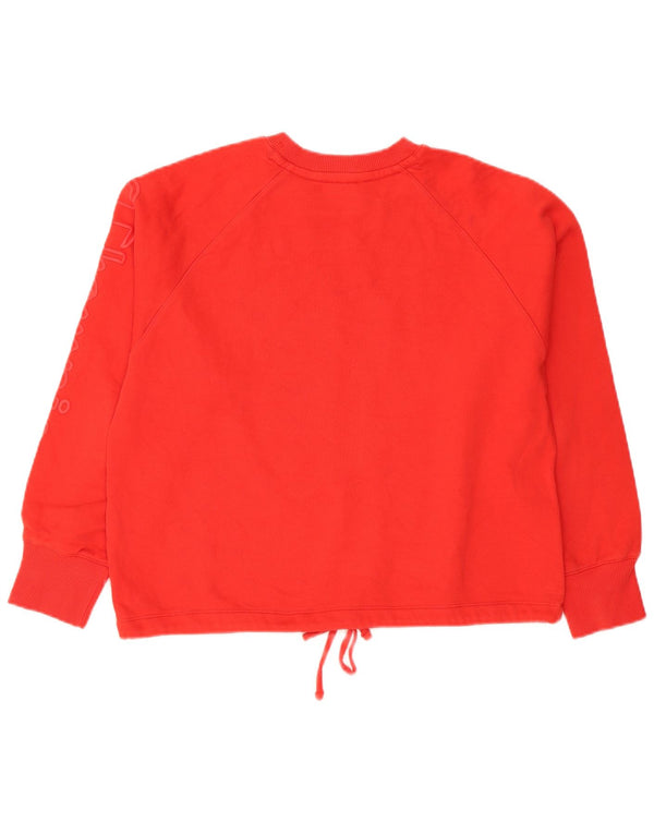 Champion feminino gráfico moletom jumper UK 14 médio vermelho colorblock