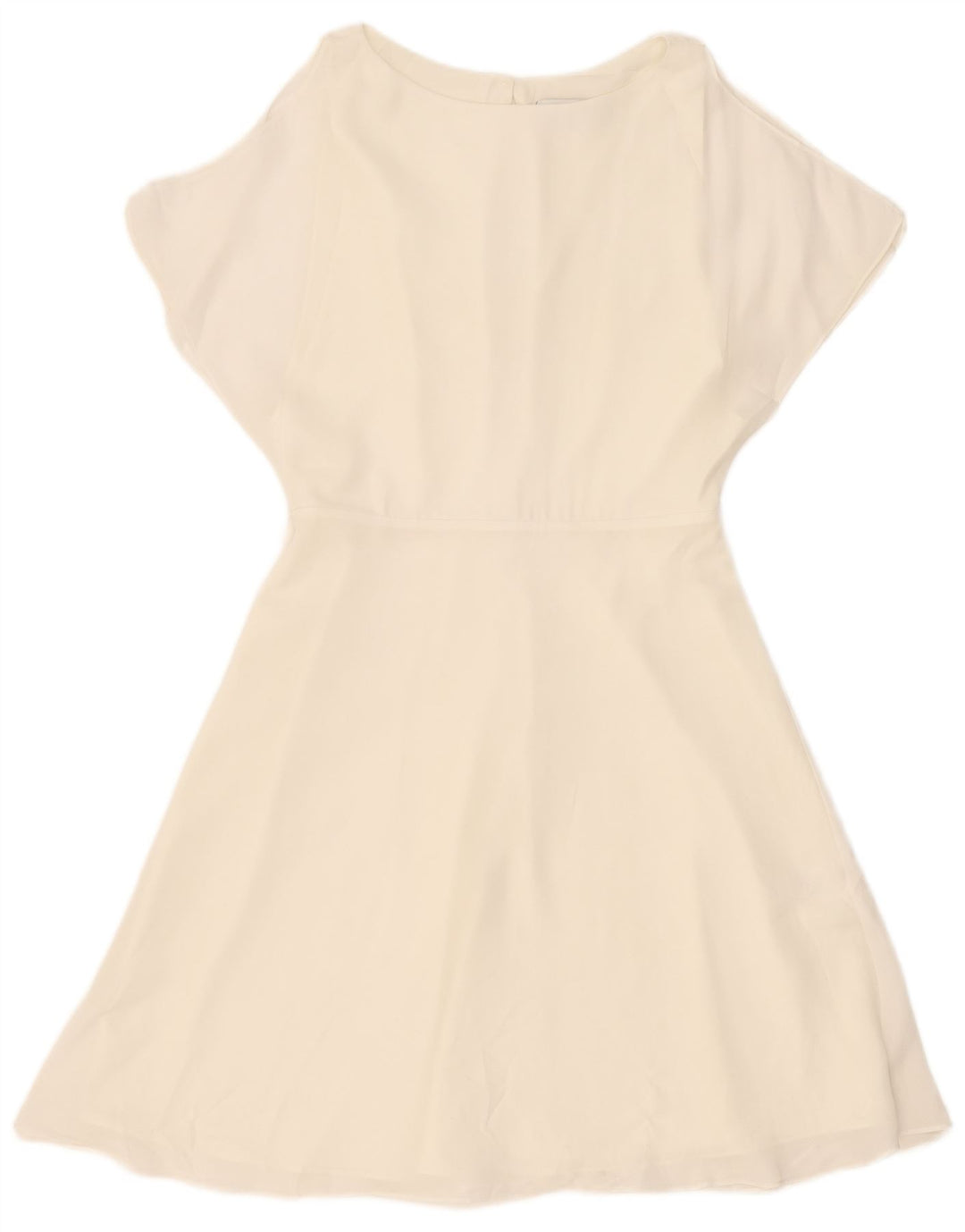Vestido feminino Reiss A-Line UK 10 pequeno poliéster branco
