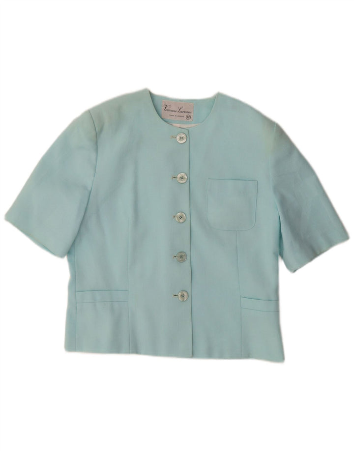 VIVIENNE LAURENCE Jaqueta blazer feminina de 5 botões Reino Unido 12 azul médio