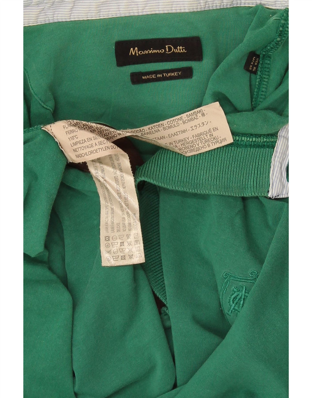 Camisa polo masculina Massimo Dutti XL algodão verde