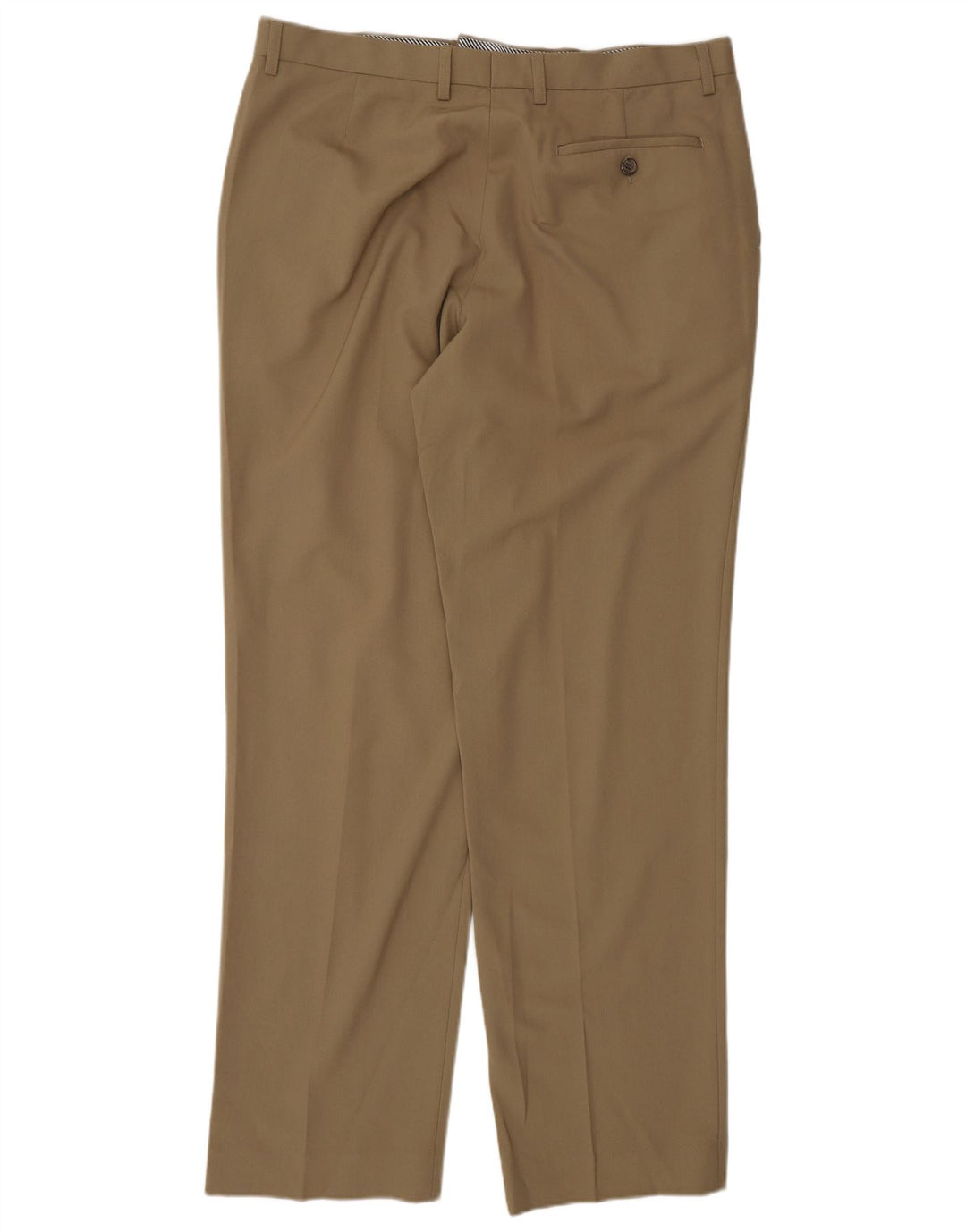 Calça masculina de terno reto MARKS & SPENCER W36 L33 poliéster bege