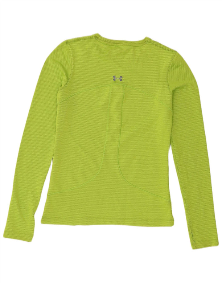 Under Armour Feminino Cold Gear Top Manga Longa Reino Unido 12 Poliéster Verde Médio