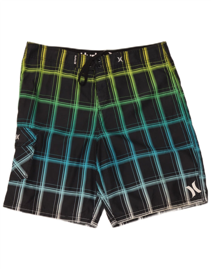 Shorts de natação masculino Hurley XL xadrez multicolorido