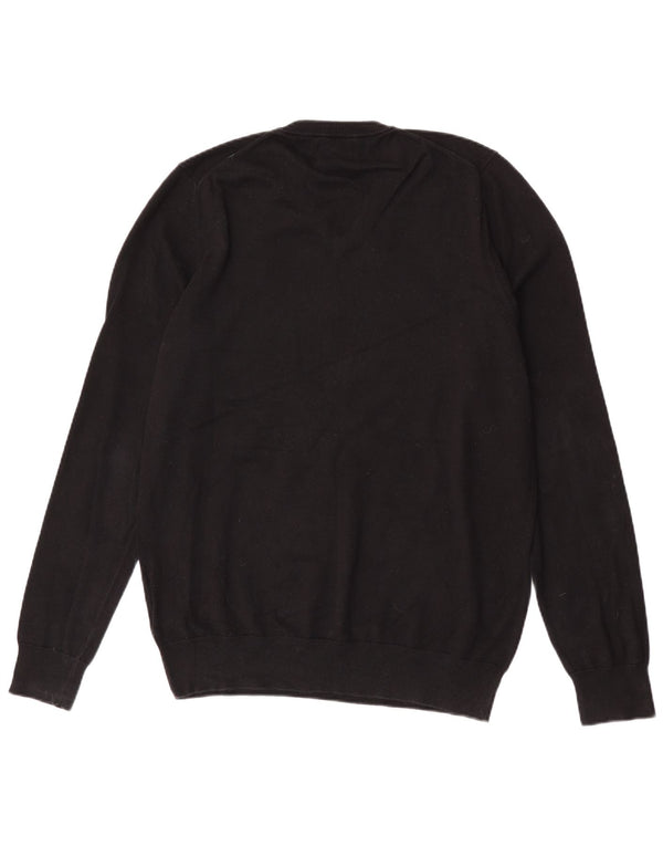 Suéter masculino Marks & Spencer com decote em V grande algodão preto