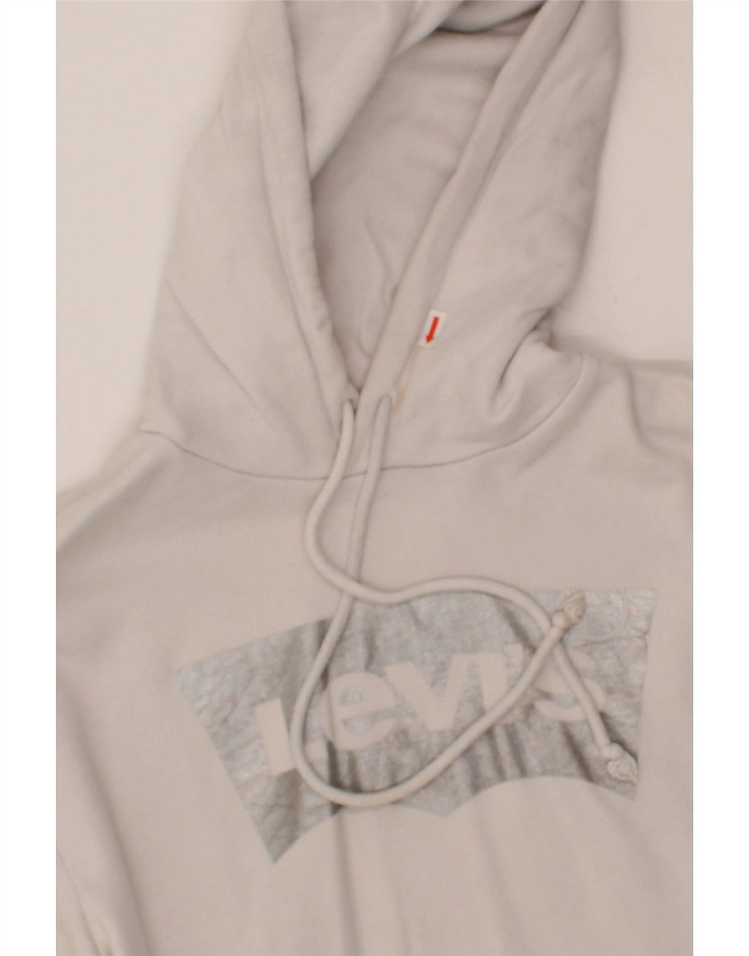 LEVI'S Mens Graphic Hoodie Jumper Small White Cotton Vintage Levi's and Second-Hand Levi's from Messina Hembry 