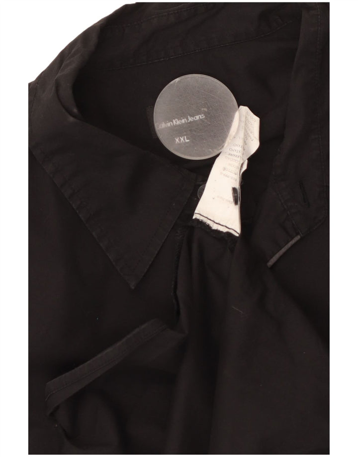 Camisa masculina de manga curta Calvin Klein Jeans 2XL algodão preto