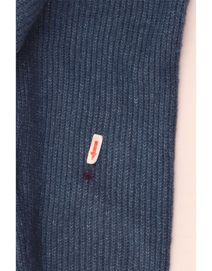 Zara Suéter feminino oversized com decote em V Reino Unido 14 poliéster azul médio