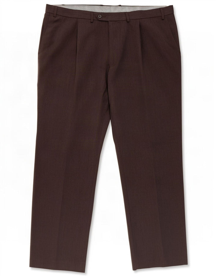 Calça masculina Marks & Spencer com pegged terno W44 L31 poliéster marrom