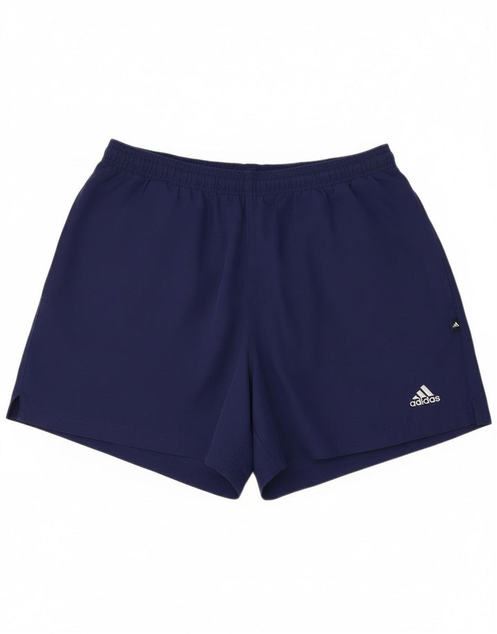 Shorts esportivos masculinos Adidas grandes poliéster azul marinho