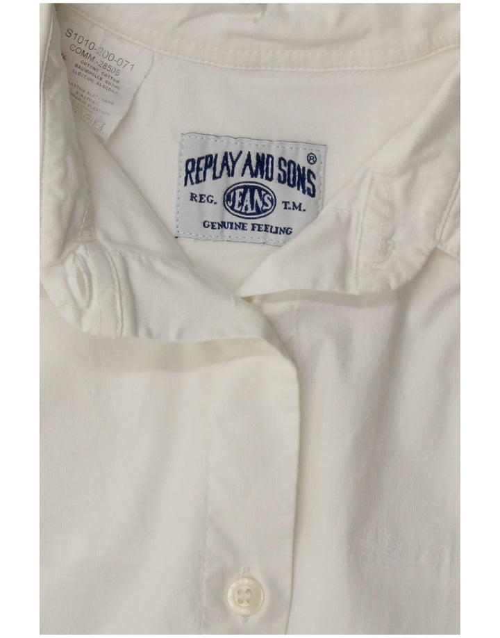 Camisa feminina REPLAY UK 12 algodão branco médio