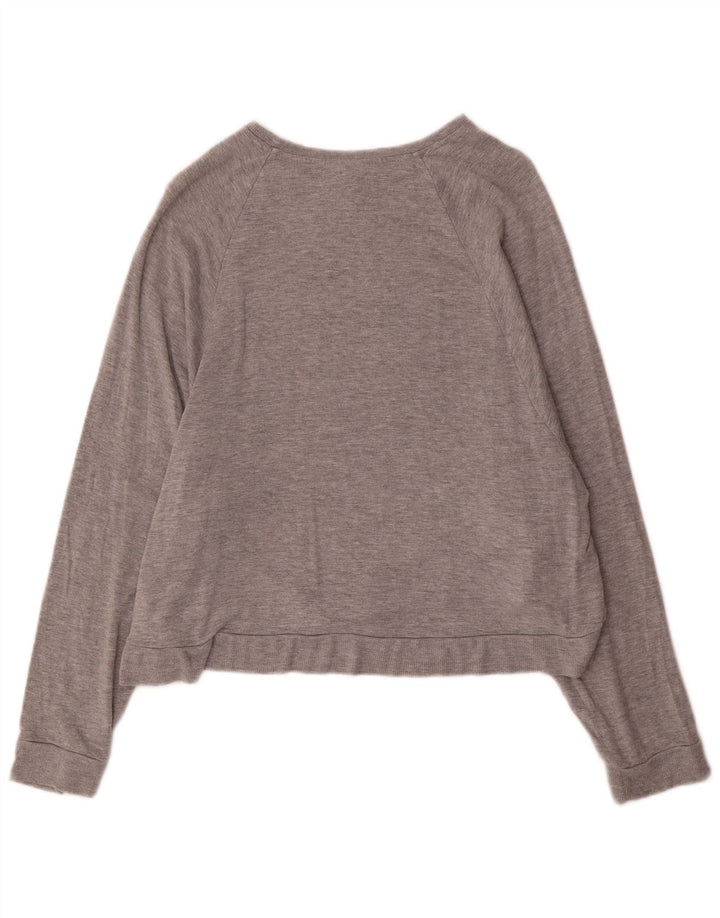 Topshop moletom feminino oversized jumper UK 12 viscose cinza médio