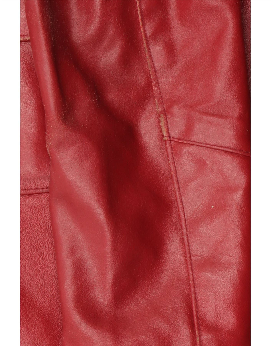 Casaco de couro feminino vintage UK 18 XL couro vermelho