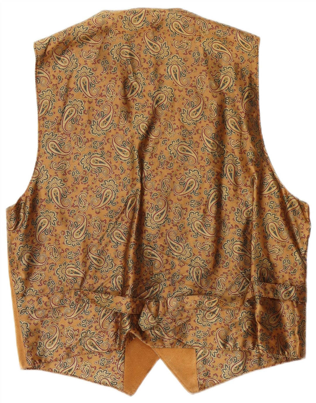 Colete masculino vintage de camurça médio marrom Paisley