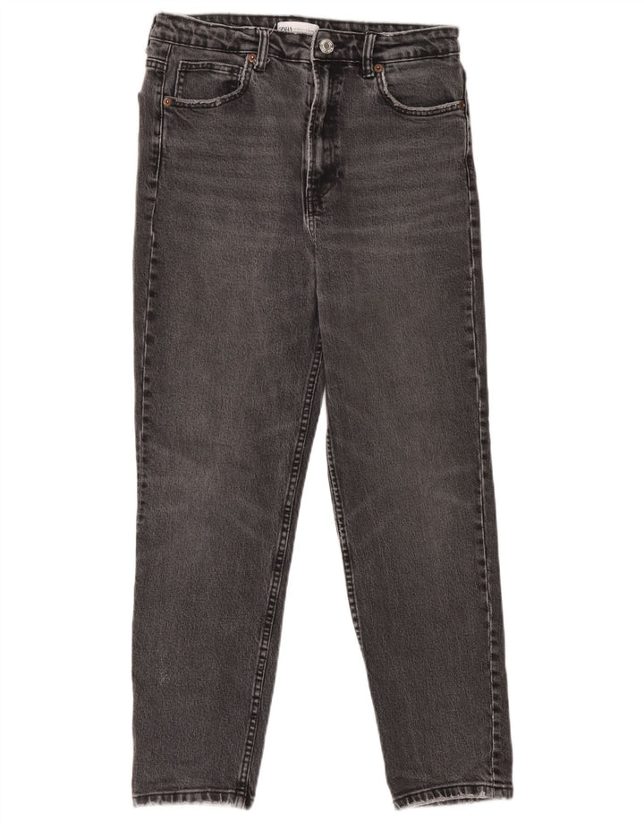 Zara Jeans Cônicos Femininos EU 40 Médio W30 L26 Cinza