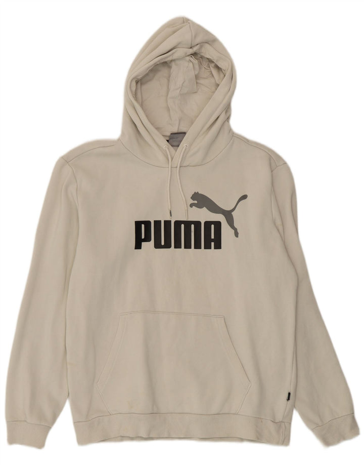 Puma masculino gráfico moletom com capuz médio algodão bege