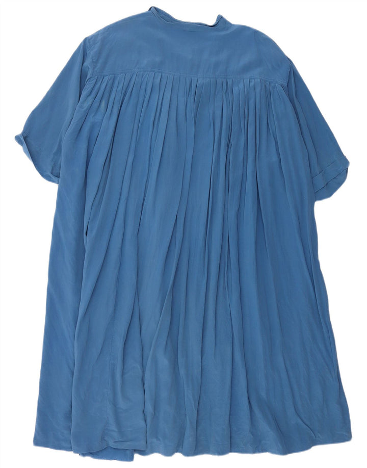 Vestido camisa feminino oversized de manga curta MAX MARA Reino Unido 12 azul médio