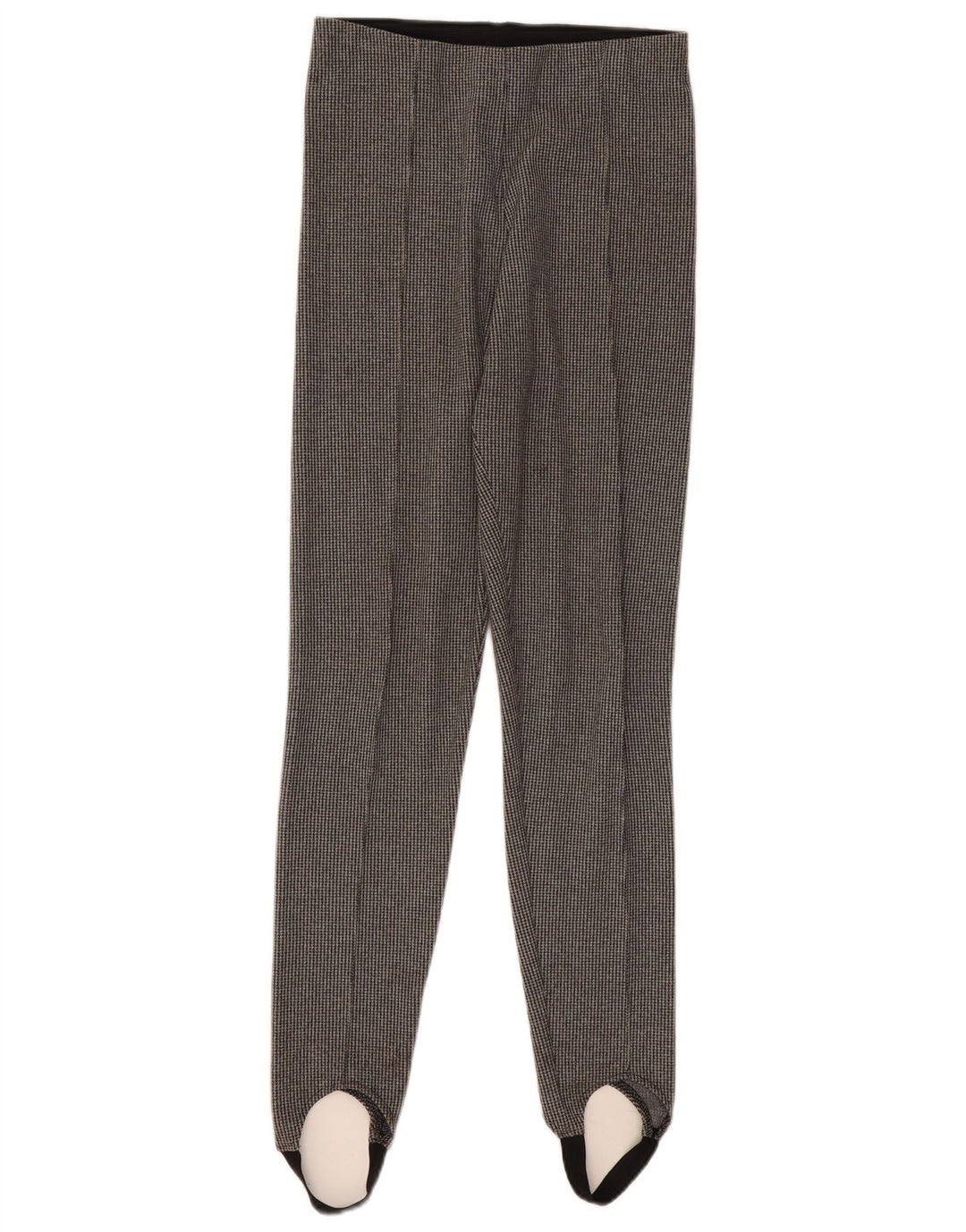 Zara Calça feminina casual estribo UK 12 cinza médio Houndstooth