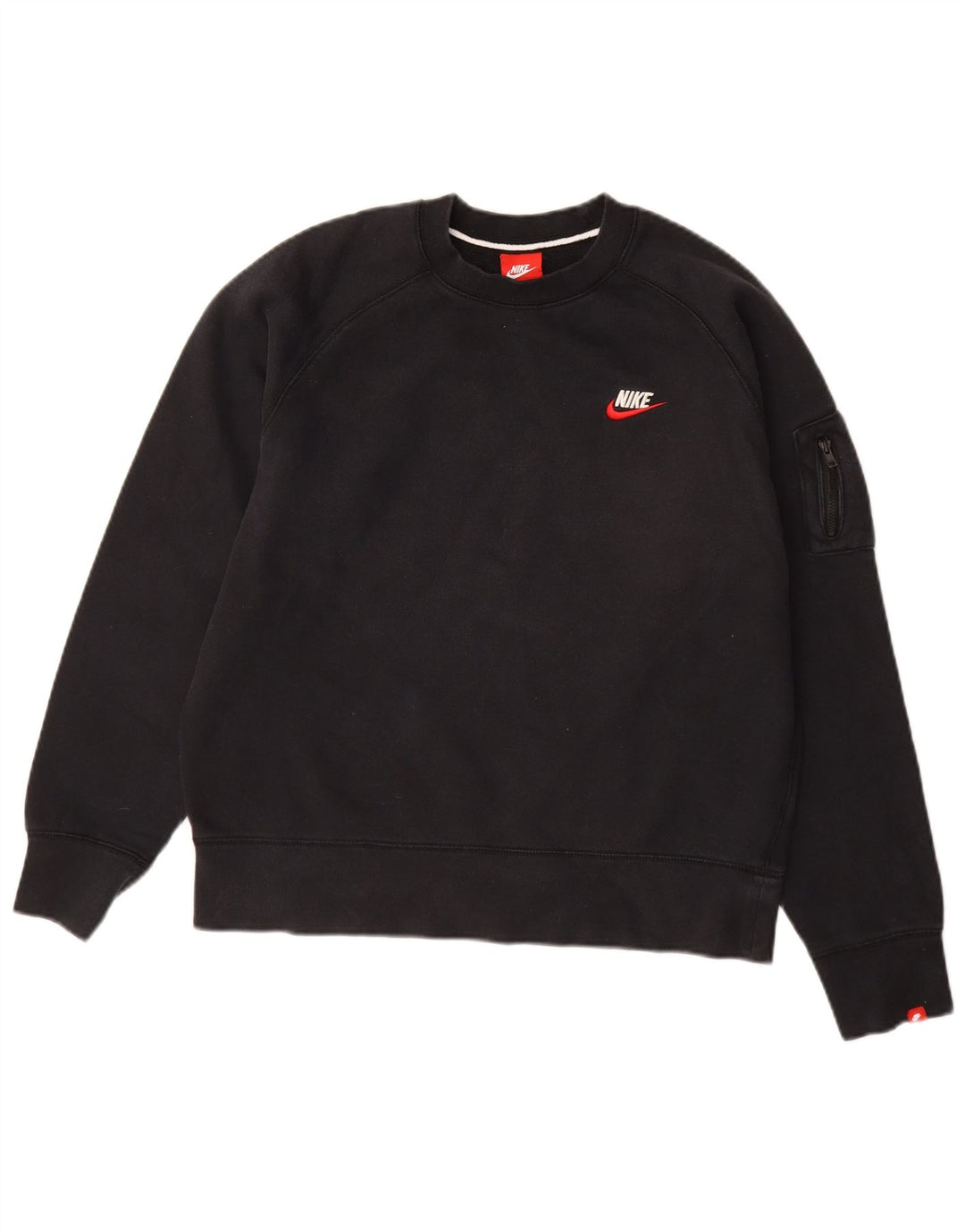 NIKE Mens Moletom Jumper Médio Algodão Preto