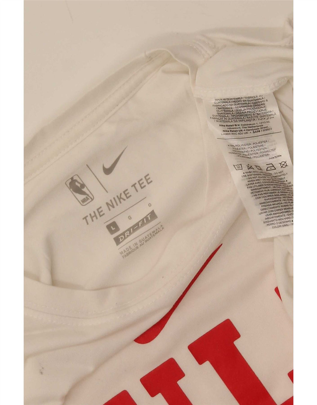 Top gráfico Nike Chicago Bulls masculino manga comprida grande poliéster branco