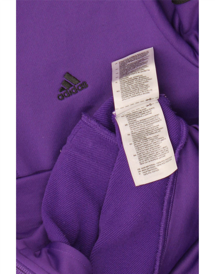 ADIDAS Womens Tracksuit Top Jacket UK 12 Médio Roxo Poliéster