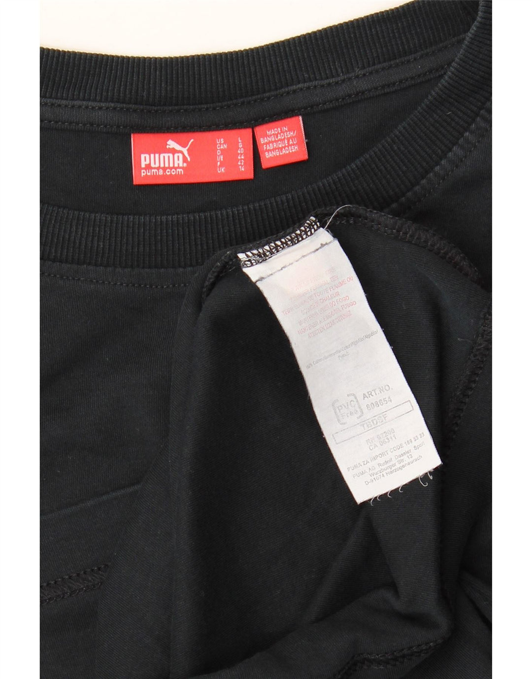 Camiseta feminina Puma UK 14 médio algodão preto